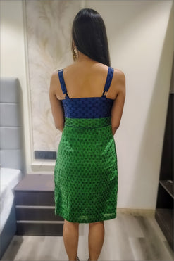 Chaitasri Handloom Green and Blue Dress