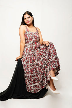 Chaitasri Rayon Black Printed Dress