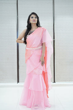 Glamorous and Stylish Saree-Colour: Fragrant Floral Pink