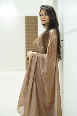 Glamorous and Elegance Saree-Colour: Delicious brown