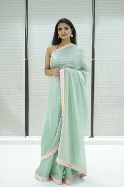 Glamorous and Elegance Saree-Colour: Pista Green