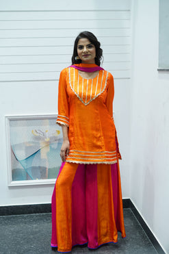Sharara Suit-Fabric- Creamy Silk