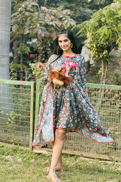 Printed Kaftan Fabric: Georgette Satin