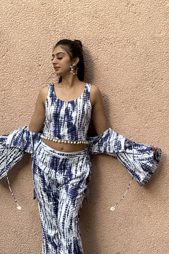 Shibori Print 3 Pcs Co-ord Set Fabric: Rayon