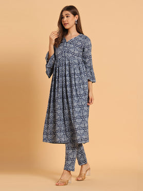 Cotton Printed Tunic with Trousers