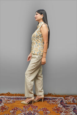 Chaitasri Cambric Cotton Printed Sleeveless Shirt