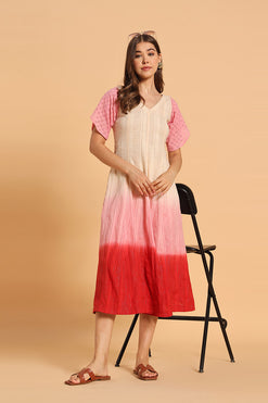 Dyed A-Line Midi Dress