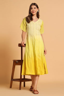 Women A-Line V Neck Dress