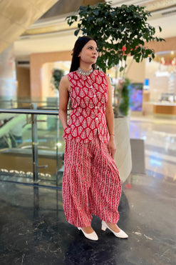 Chaitasri Cotton Bagru Print Balloon Pant Co-ord Set